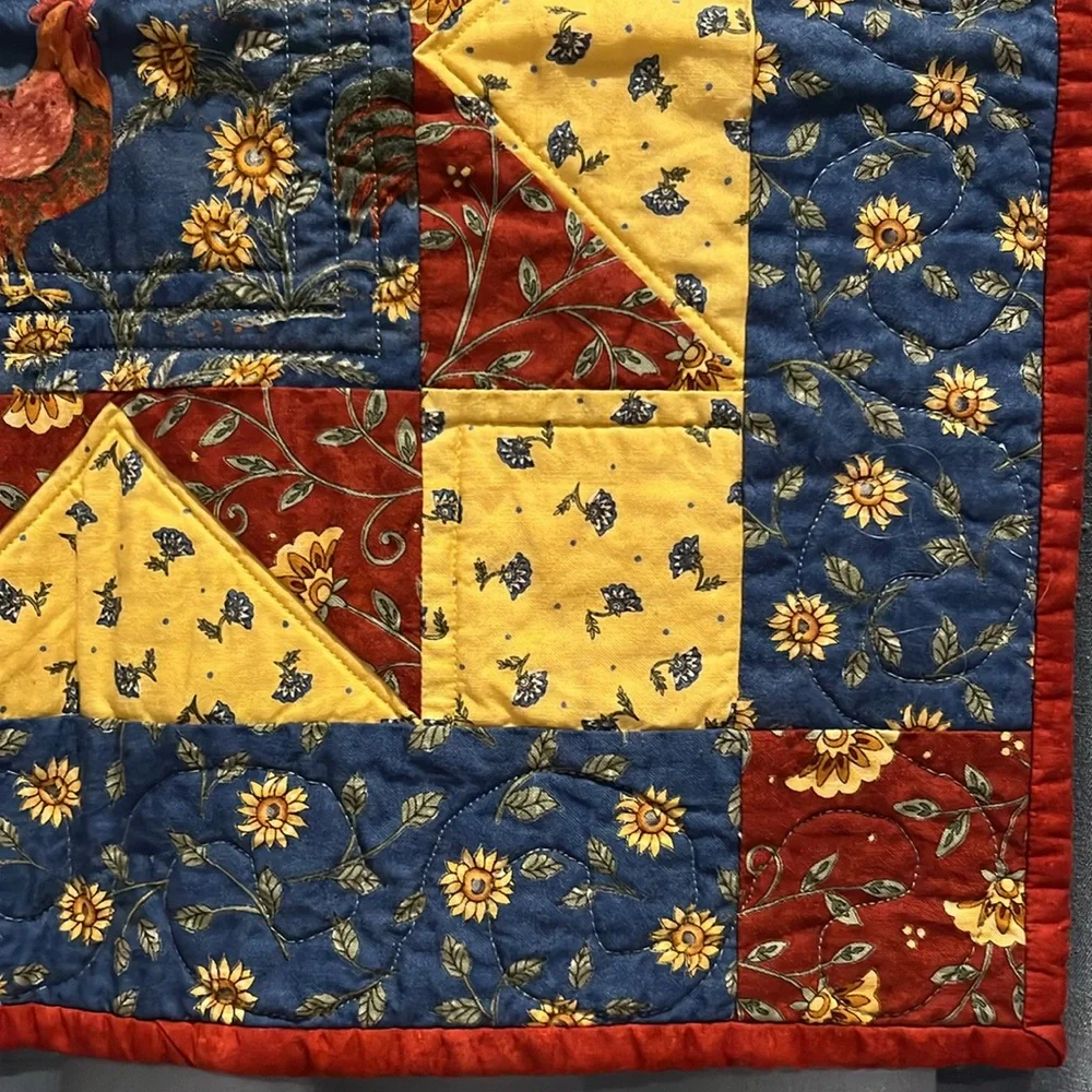 Quilted Wall Hanging German Star w/ Rooster Tuscan Kitchen Tuscan Colors